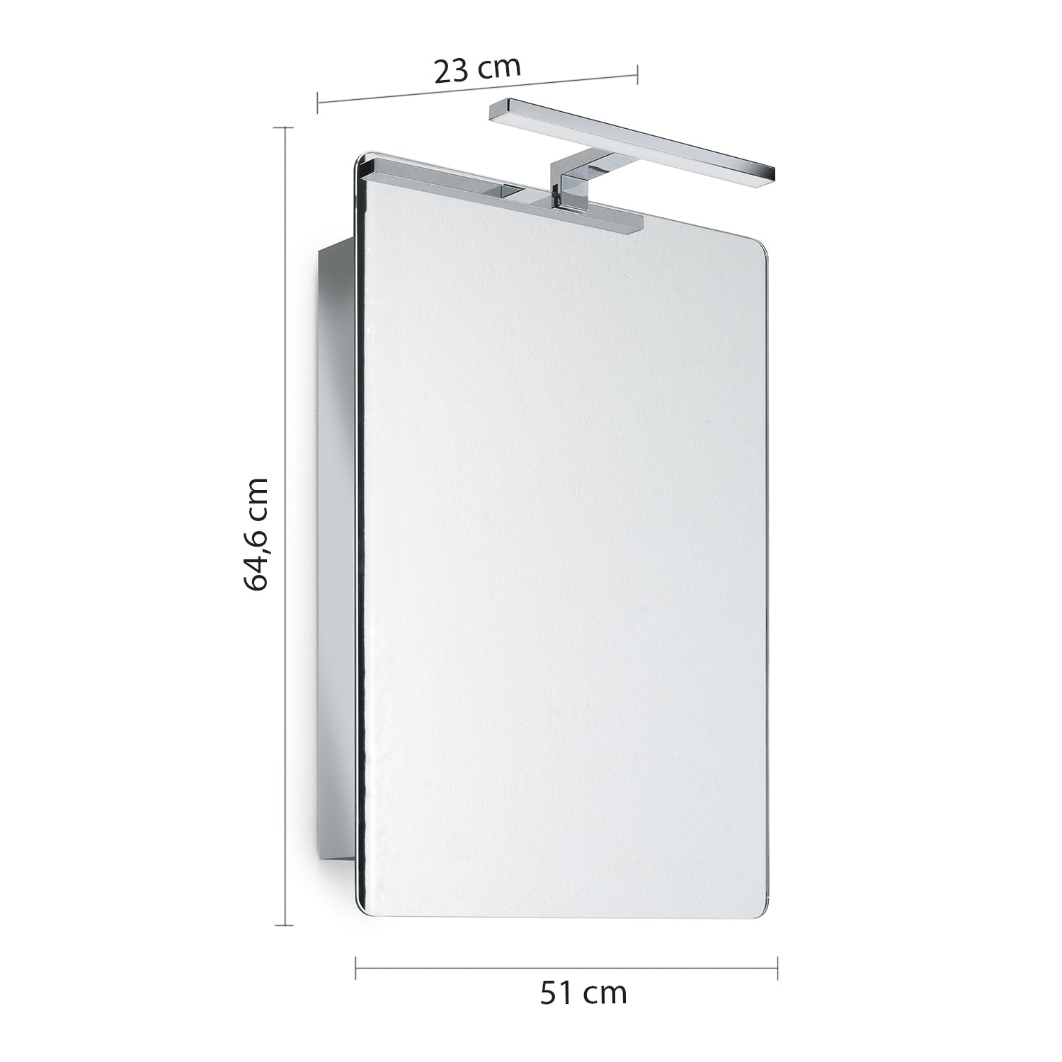 Specchio contenitore ad 1 anta di Gedy modello Banjo con lampada a Led inclusa - Cromato lucido by CeramicStore | Lo specialista del tuo bagno