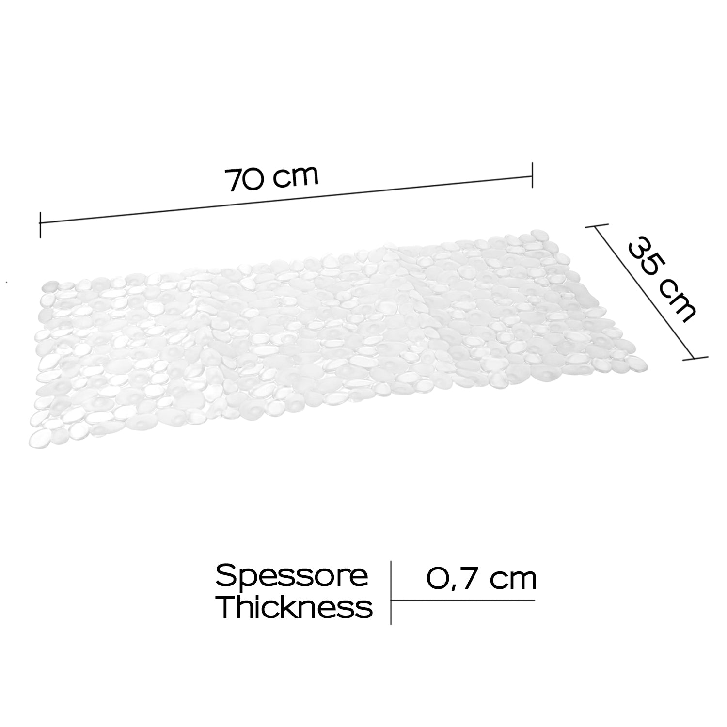 Tappeto antiscivolo doccia 35x70 modello River di Gedy - Trasparente by CeramicStore | Lo specialista del tuo bagno