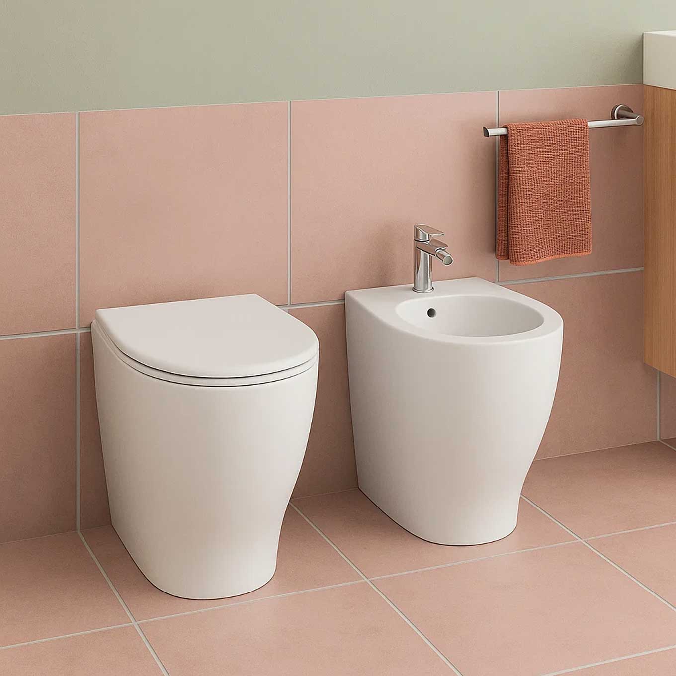 Sanitär Wandhängend Keramik Globo Schüssel + 50 WC + BIDET + SITZ SOFT CLOSE