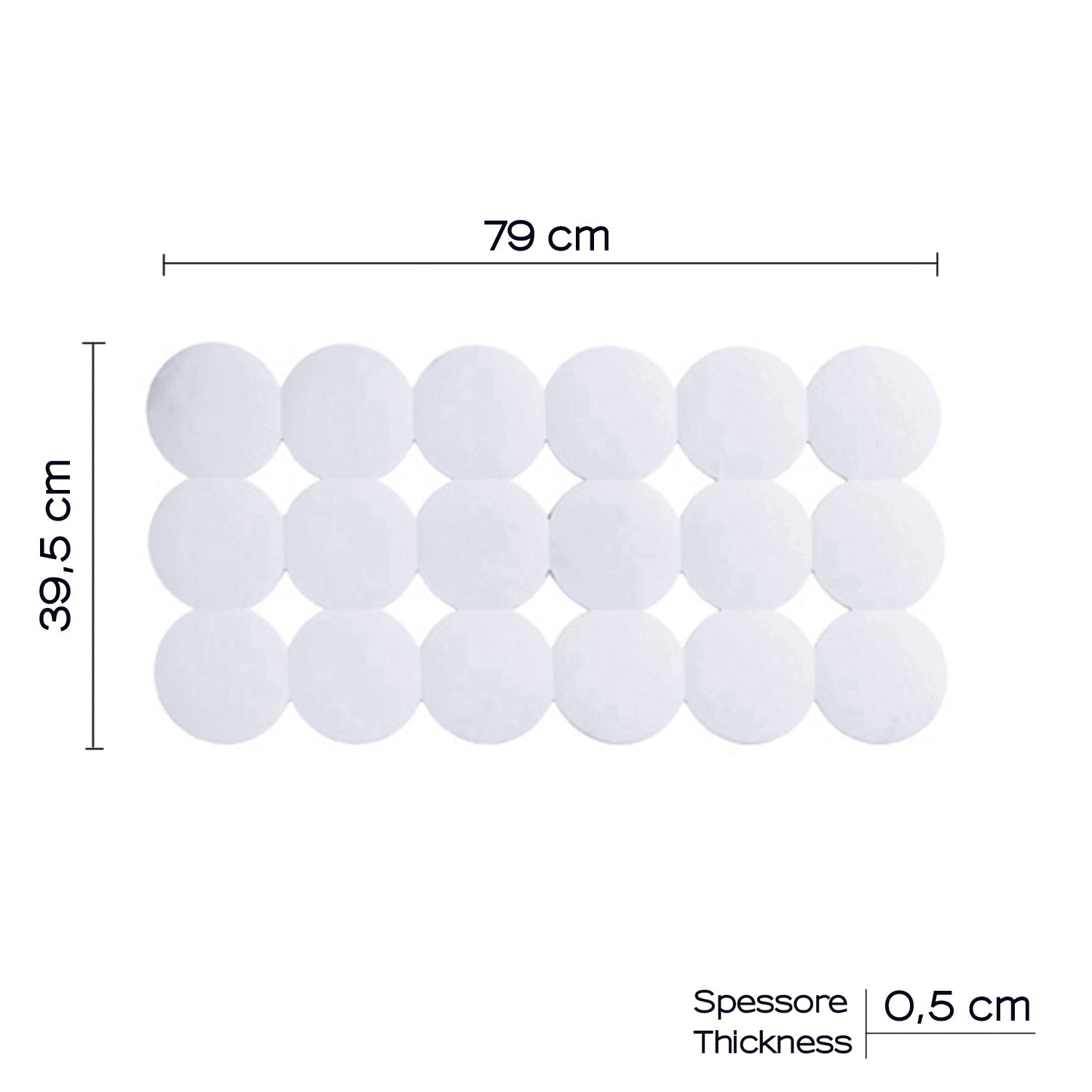 Tappeto antiscivolo vasca Giotto di Gedy 39x79 cm - Bianco by CeramicStore | Lo specialista del tuo bagno