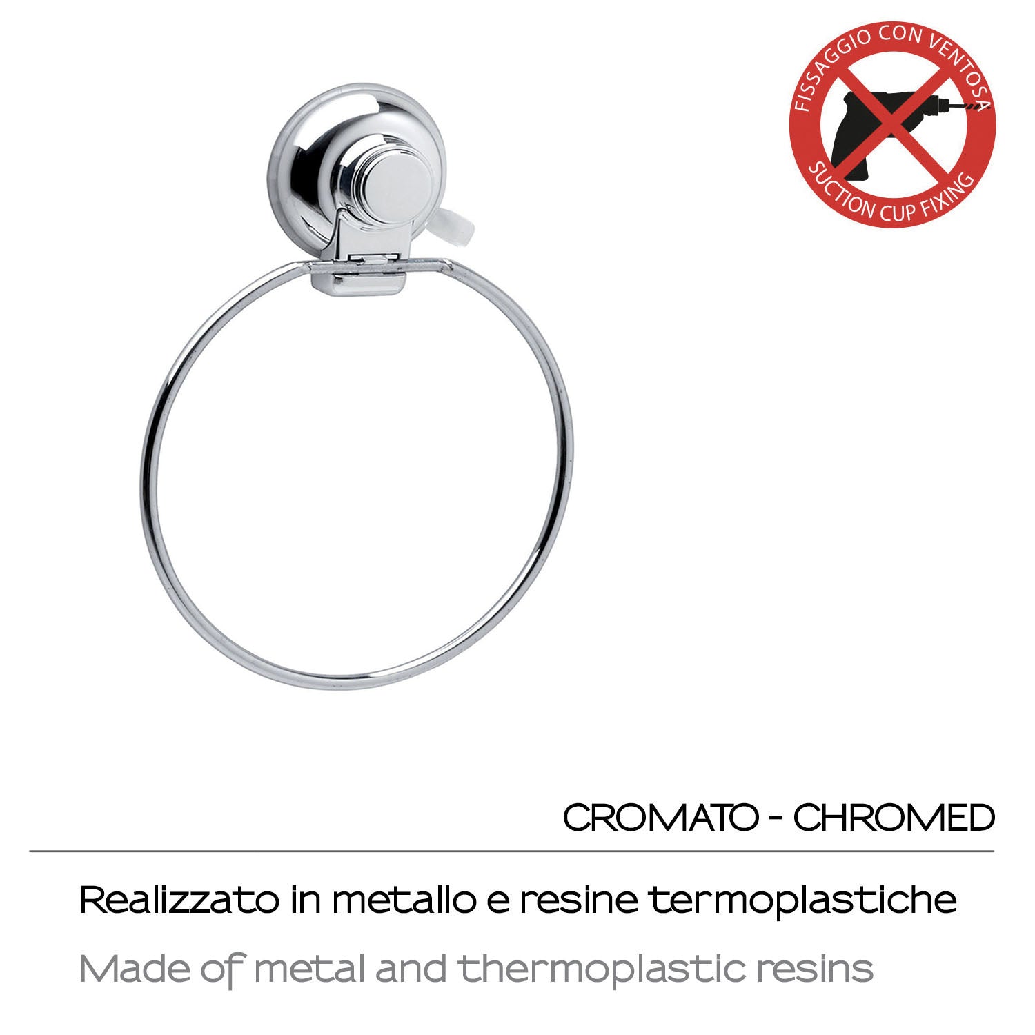 Porta asciugamani ad anello di Gedy serie Hot - Cromato by CeramicStore | Lo specialista del tuo bagno