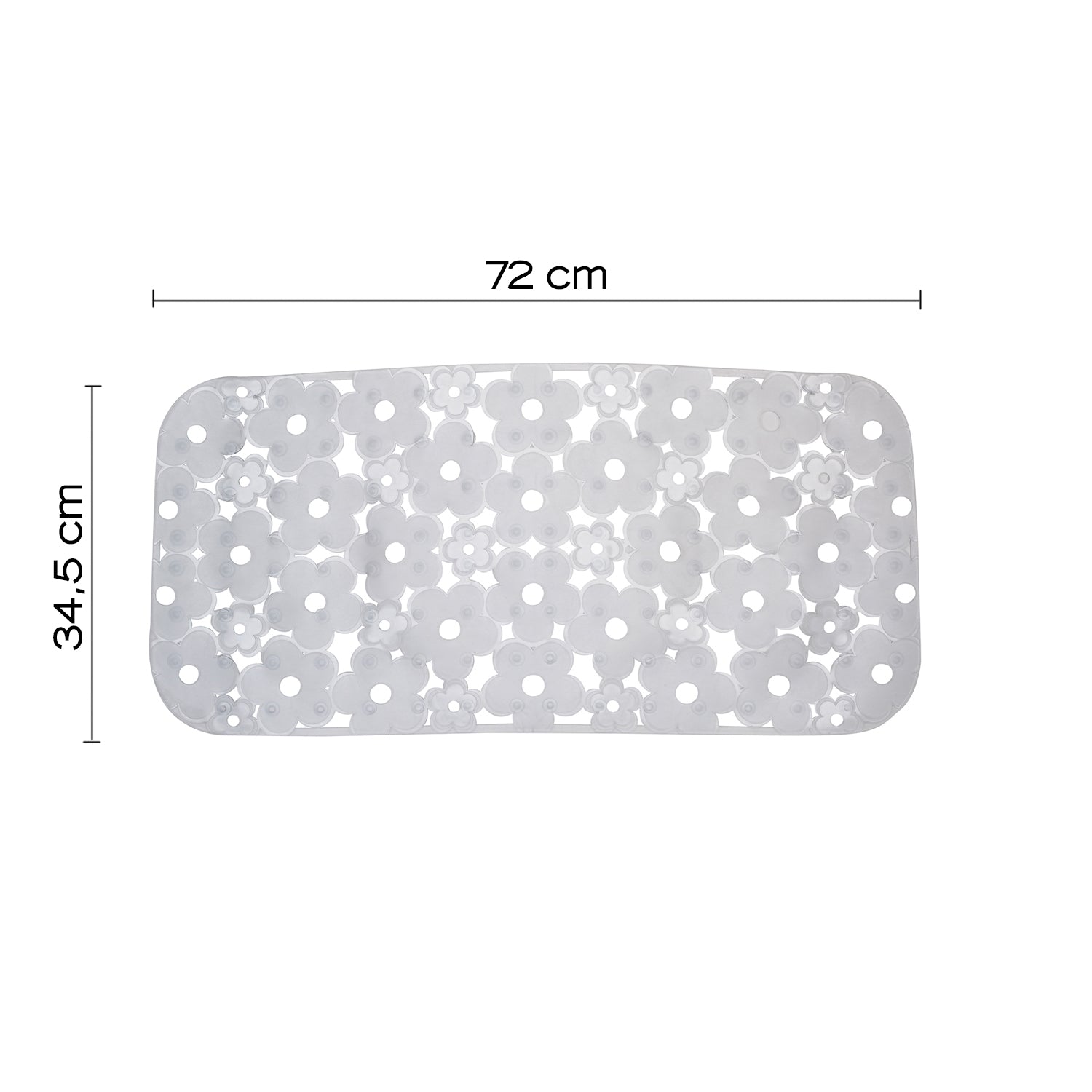 Tappeto antiscivolo vasca 73x35 in PVC modello Margherita di Gedy - Trasparente by CeramicStore | Lo specialista del tuo bagno