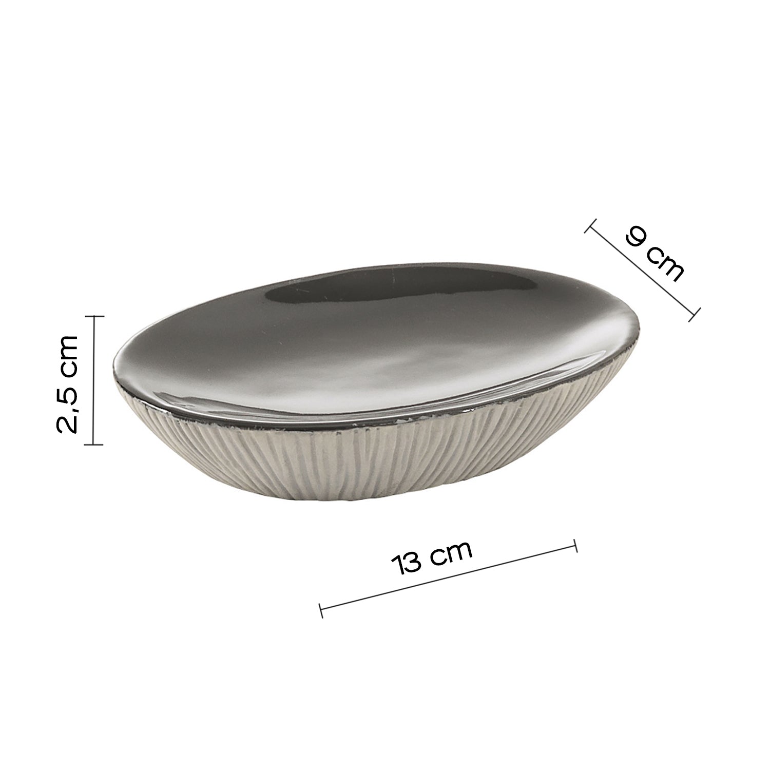 Portasapone in ceramica Gedy serie Naomi - Grigio