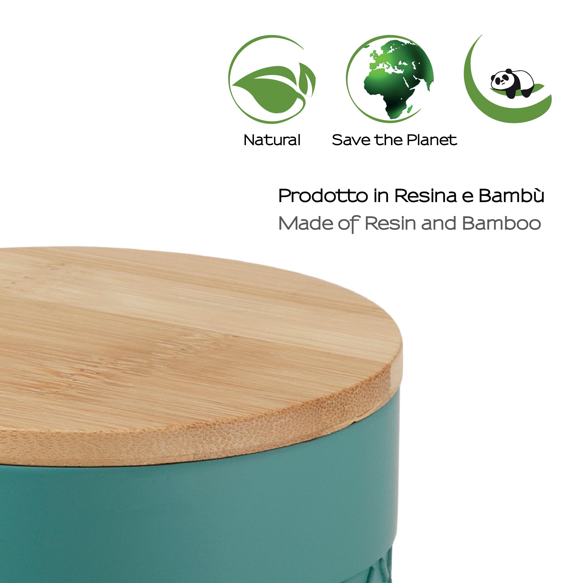 Contenitore da appoggio Gedy serie Thea - Naturale/Verde by CeramicStore | Lo specialista del tuo bagno