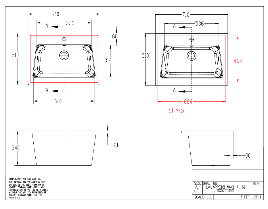 Innenwaschbecken zum Aufstellen oder Einbauen aus glänzend weißer Keramik 71x51cm Disegno-Ceramica