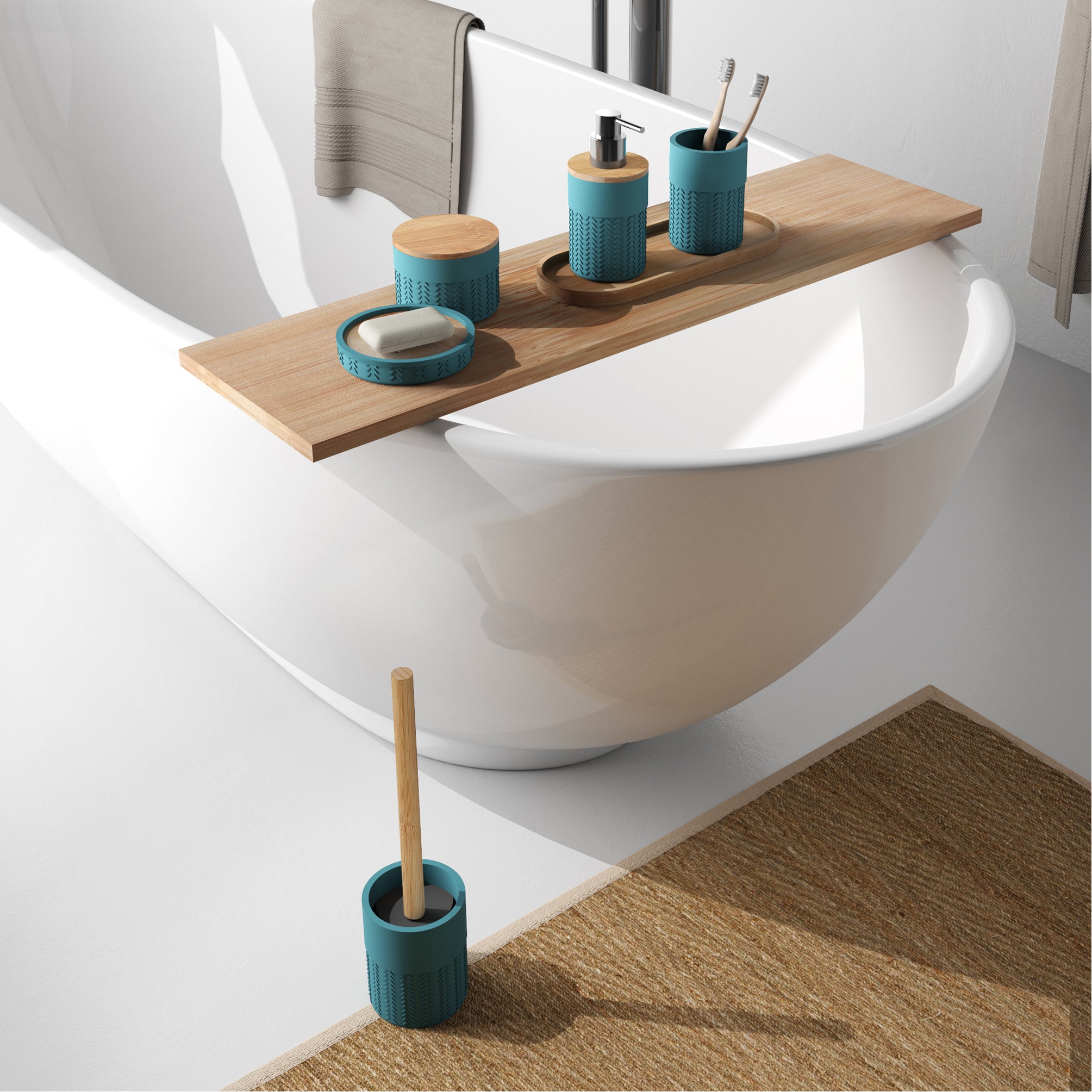 Contenitore da appoggio Gedy serie Thea - Naturale/Verde by CeramicStore | Lo specialista del tuo bagno