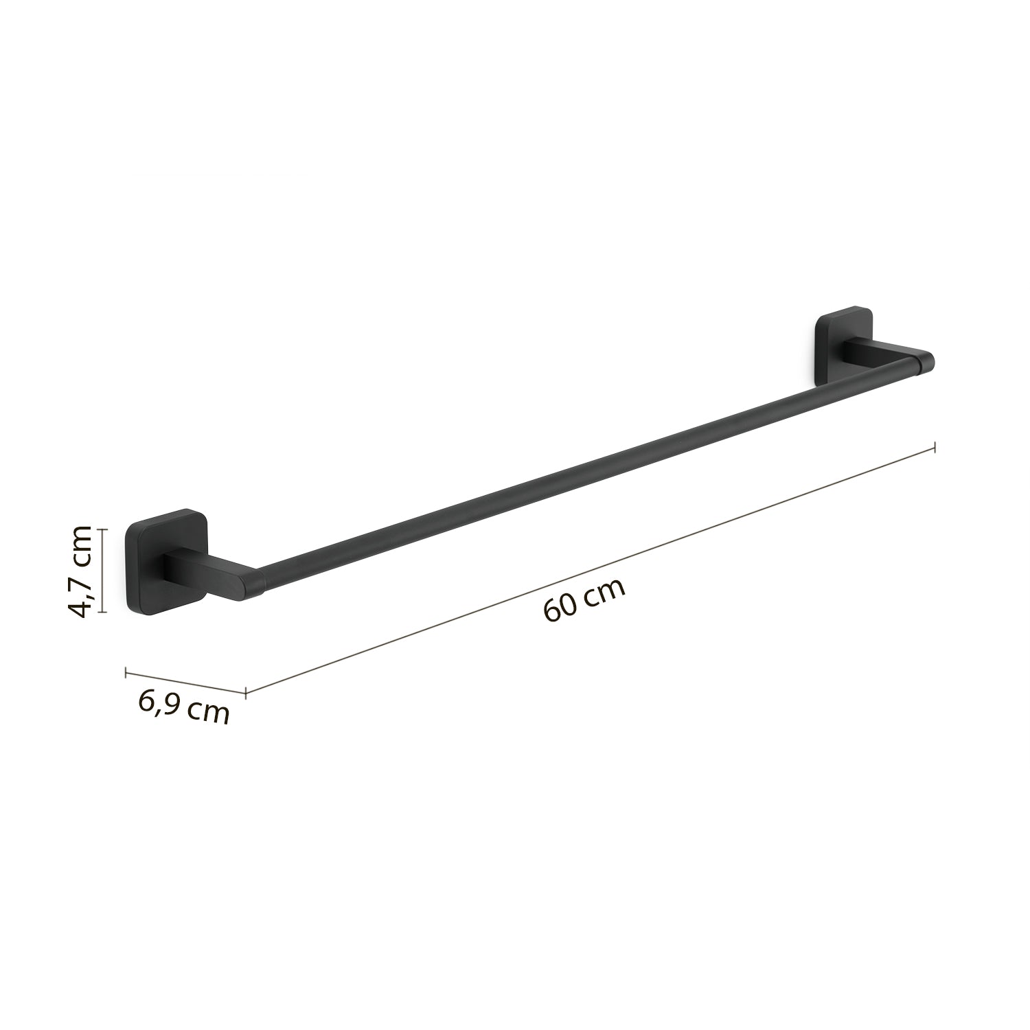 Portasalviette 60 cm Gedy modello Tonga 60x6.9xH4.7 cm - Nero Matt by CeramicStore | Lo specialista del tuo bagno