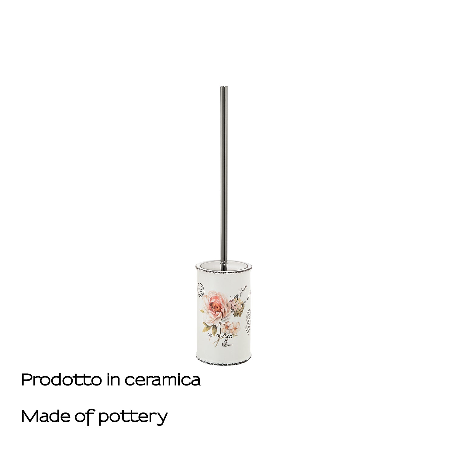 Scopino in ceramica con ciuffo in setole Gedy serie Clothilde - Bianco by CeramicStore | Lo specialista del tuo bagno
