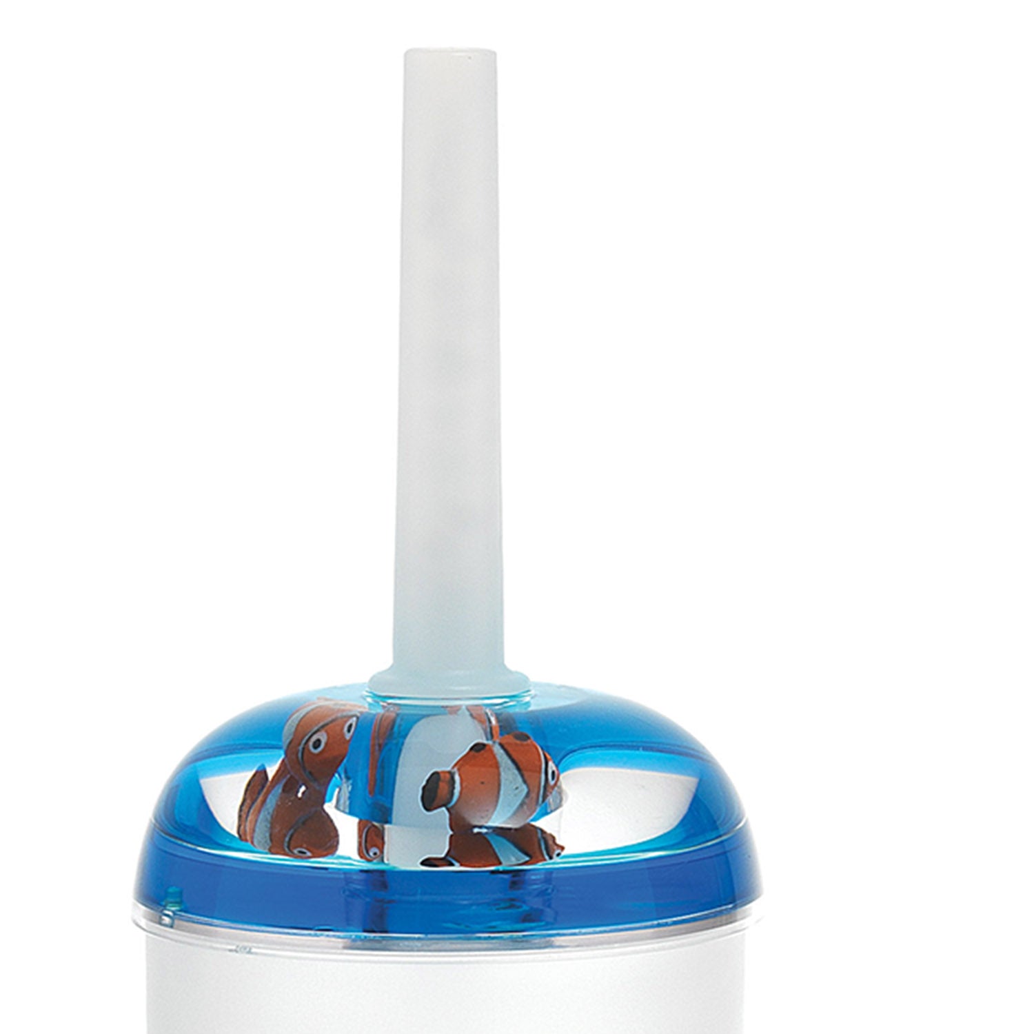 Scopino da appoggio con ciuffo in setole Gedy serie Pyxis - Bianco/Blu by CeramicStore | Lo specialista del tuo bagno
