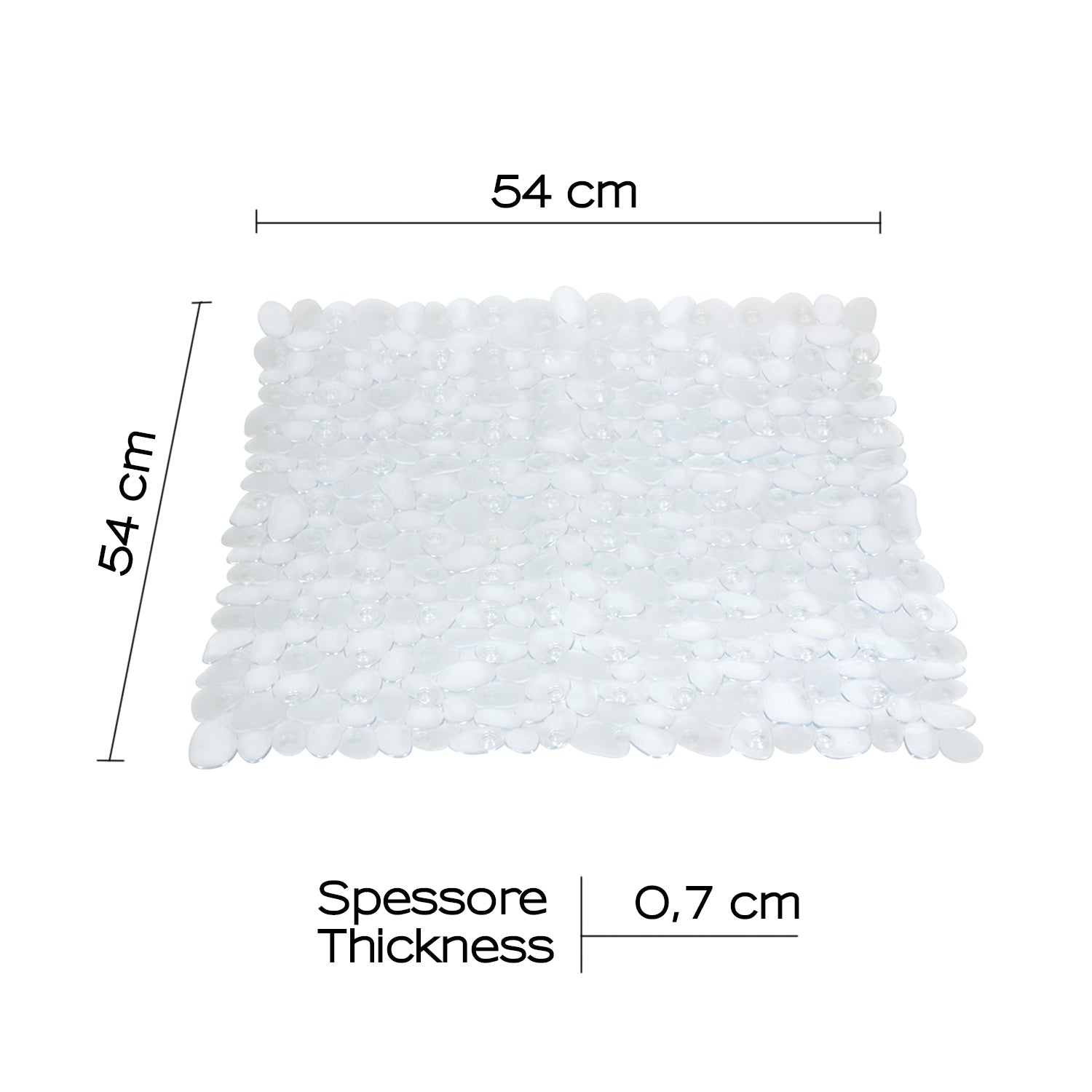 Tappeto antiscivolo doccia 54x54 modello River di Gedy - Trasparente by CeramicStore | Lo specialista del tuo bagno