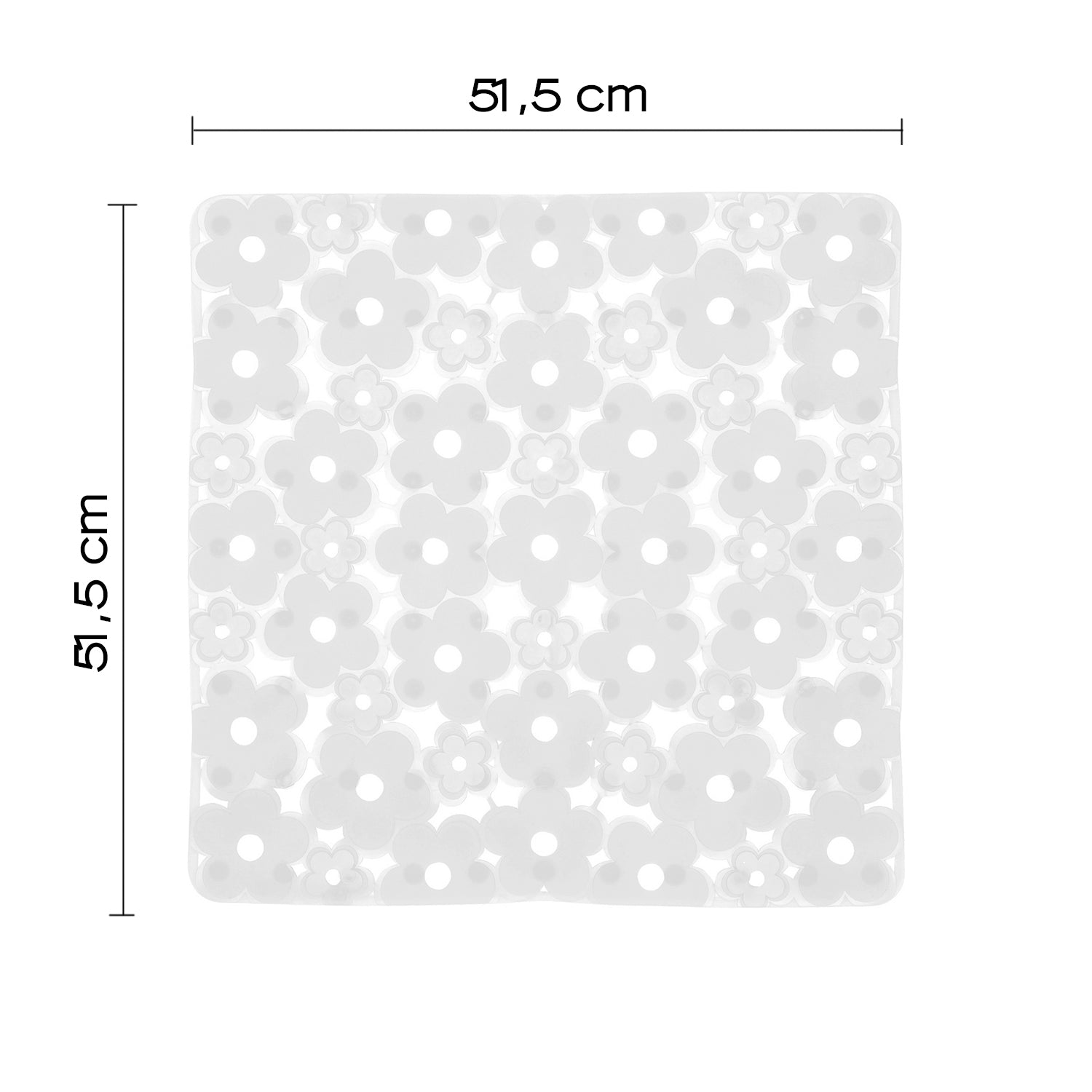 Tappeto antiscivolo doccia 53x53 in PVC modello Margherita di Gedy - Trasparente by CeramicStore | Lo specialista del tuo bagno