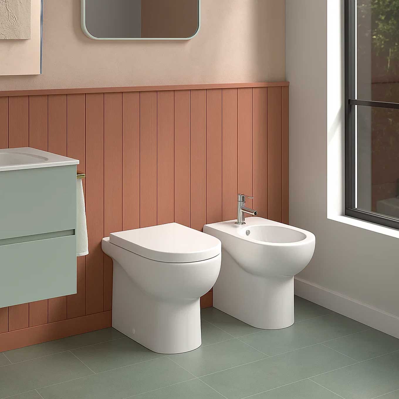 Sanitär Filoparete Keramik Azzurra Mini Nuvola WC + BIDET + SITZ SOFT CLOSE