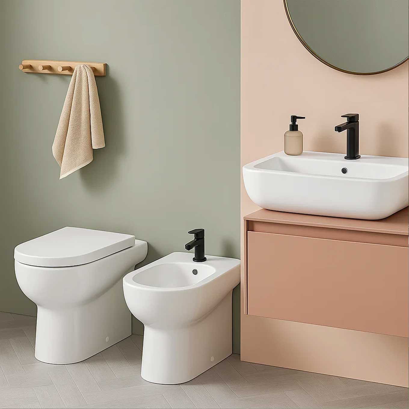 Sanitär Filoparete Keramik Azzurra Mini Nuvola WC + BIDET + SITZ SOFT CLOSE