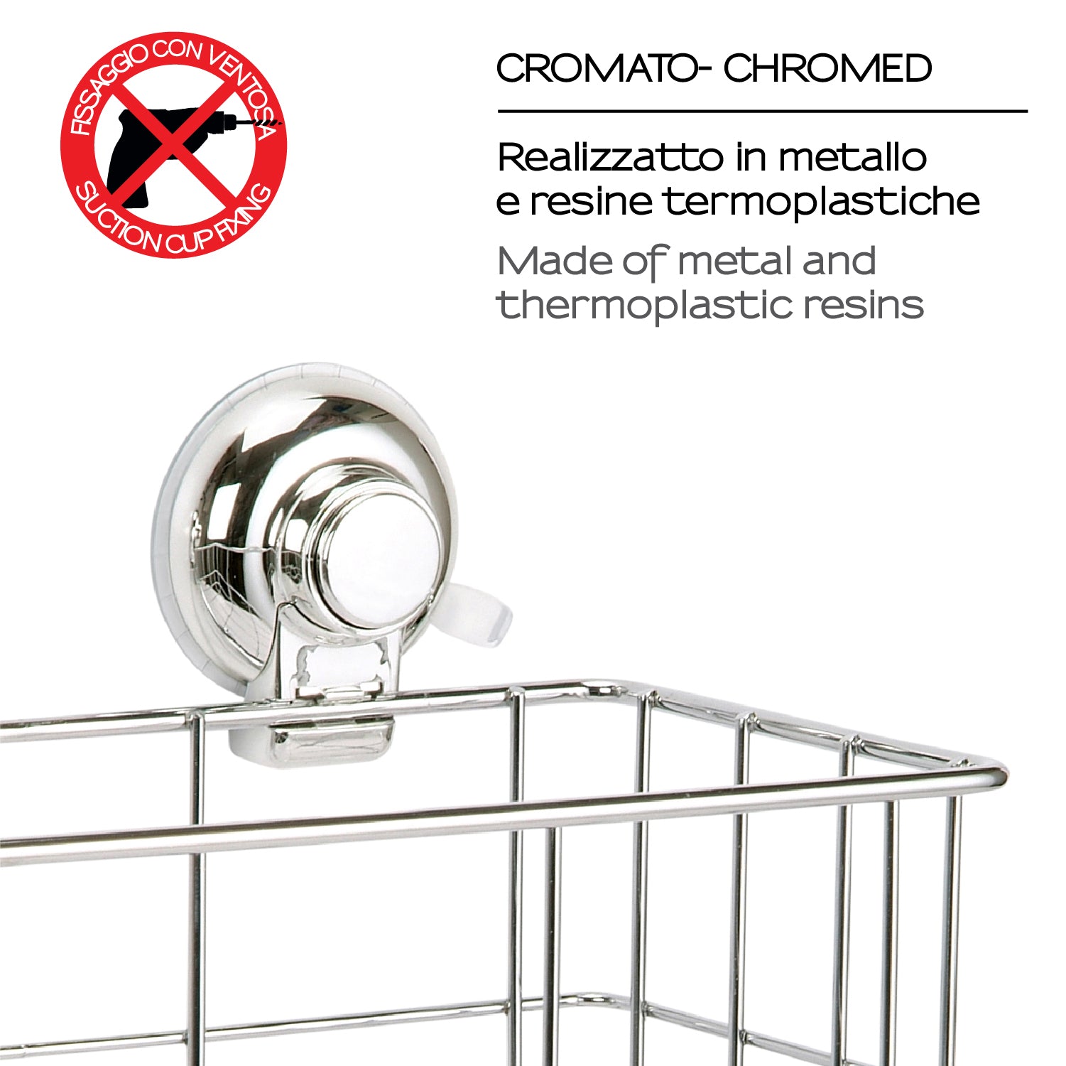 Portaoggetti rettangolare doccia in filo di Gedy serie Hot - Cromato by CeramicStore | Lo specialista del tuo bagno