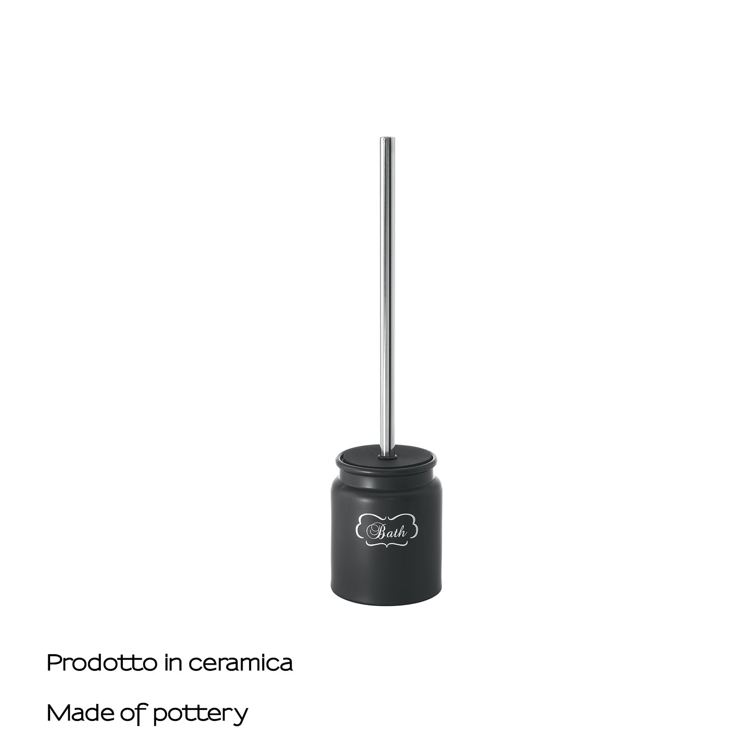 Scopino wc in ceramica con ciuffo in setole Gedy serie Chantal - Nero Matt by CeramicStore | Lo specialista del tuo bagno