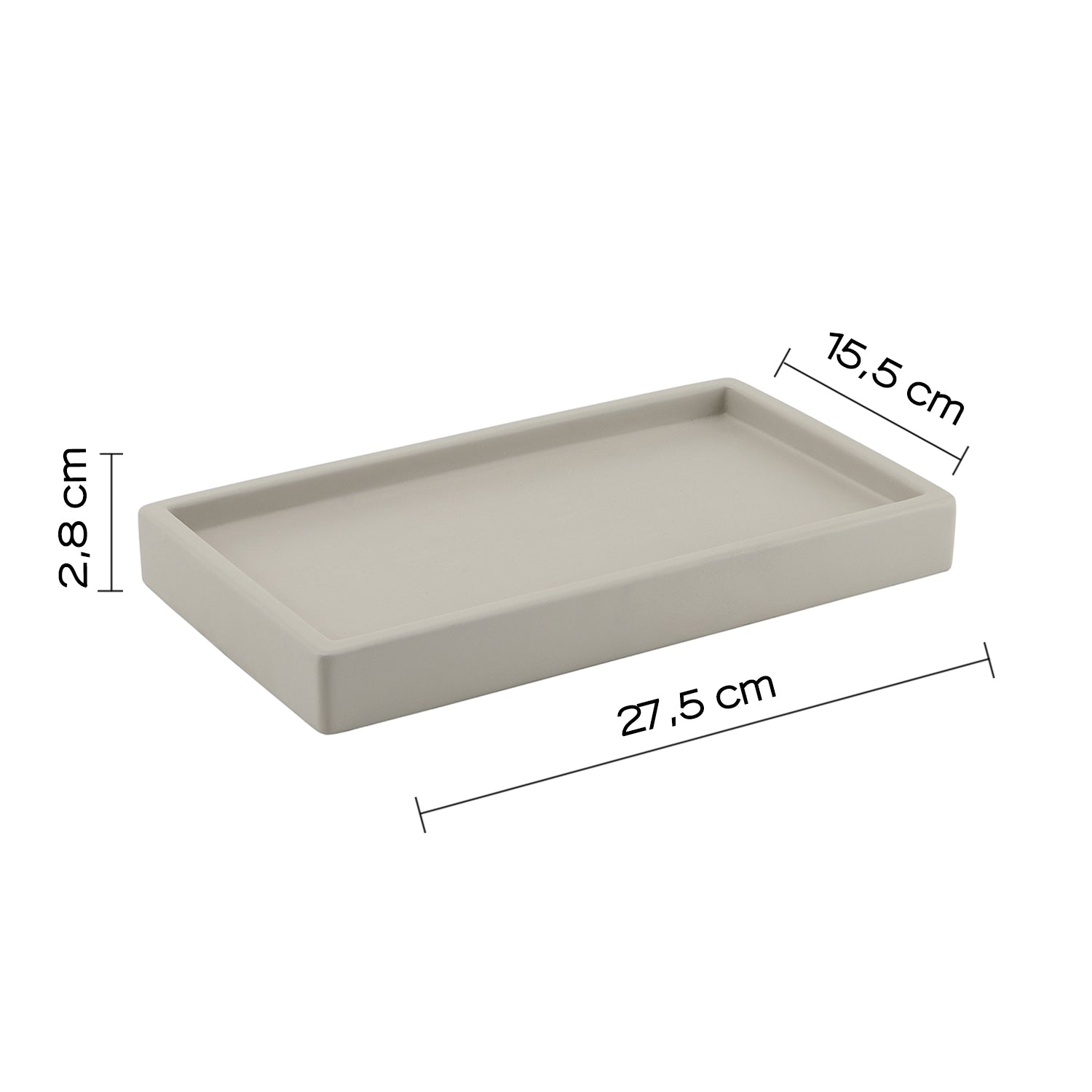 Vassoio portaoggetti in cemento Gedy serie Giunone - Grigio by CeramicStore | Lo specialista del tuo bagno