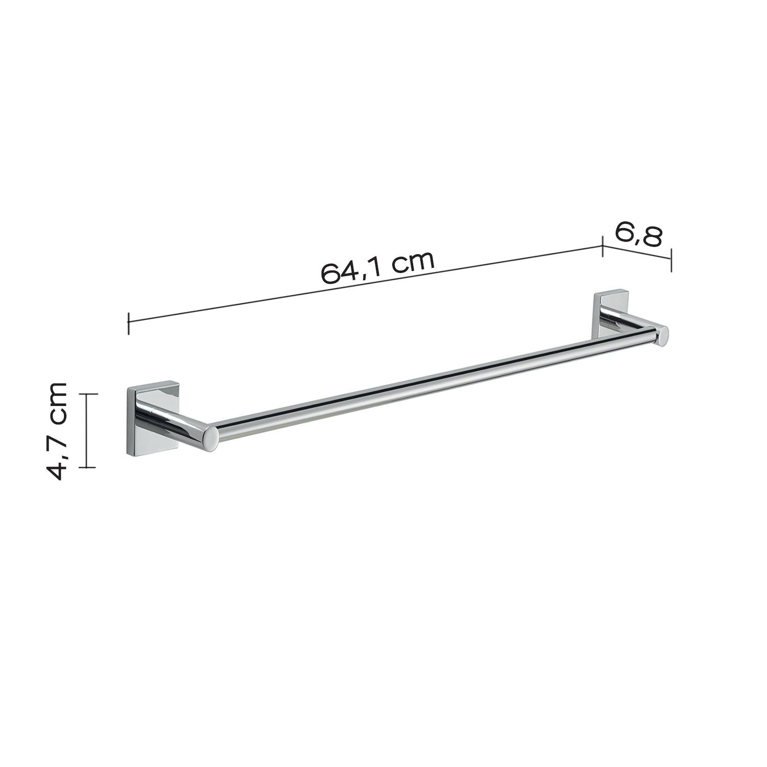 Portasalviette a muro 60 cm Fuji di Gedy - Cromato by CeramicStore | Lo specialista del tuo bagno