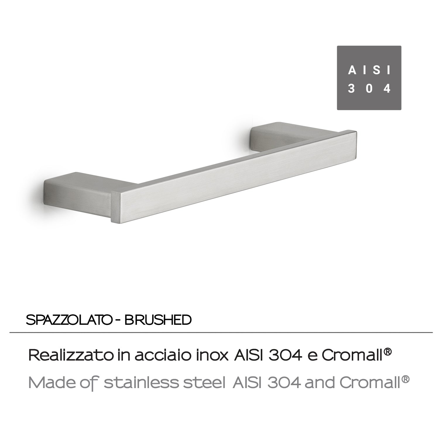 Portasalviette 30 cm in Acciaio Inox AISI 304 e Cromall Maui di Gedy - Spazzolato by CeramicStore | Lo specialista del tuo bagno