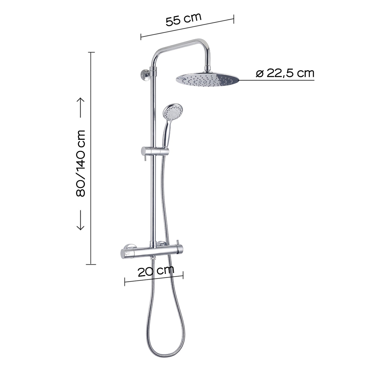 Colonna doccia con miscelatore a 4 getti e soffione modello Star Plus 00 di Gedy - Cromato by CeramicStore | Lo specialista del tuo bagno