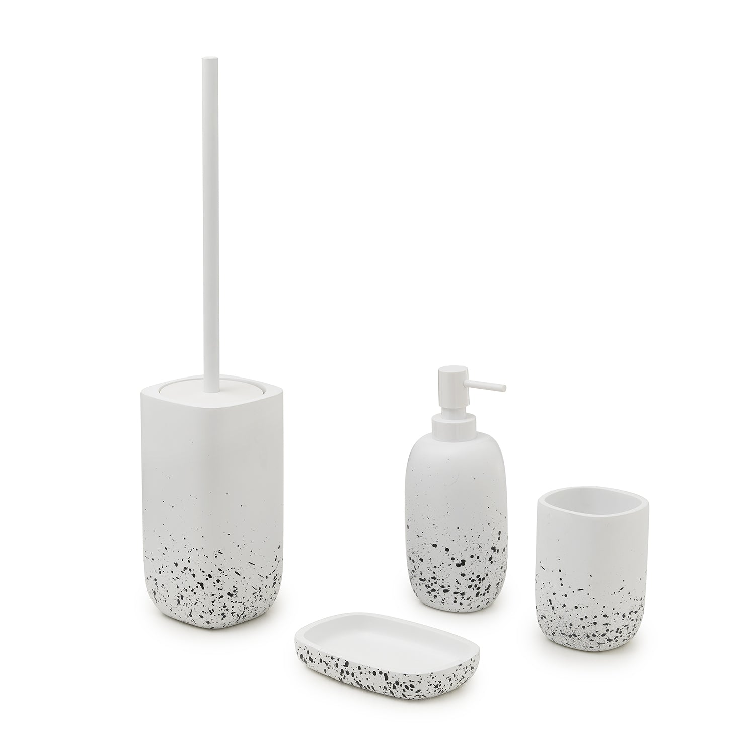 Portaspazzolini con dettagli neri Gedy serie Layla - Bianco