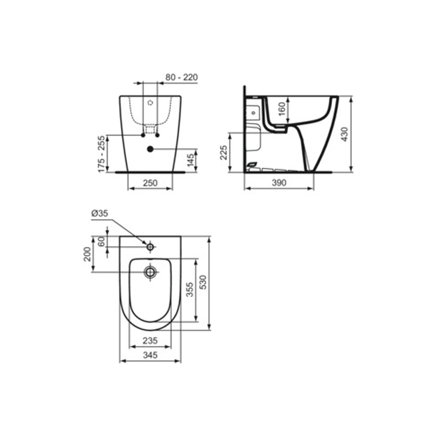 Sanitari Ideal Standard I.LIFE O con Scarico Traslato fino a 32 cm con sedile soft close slim