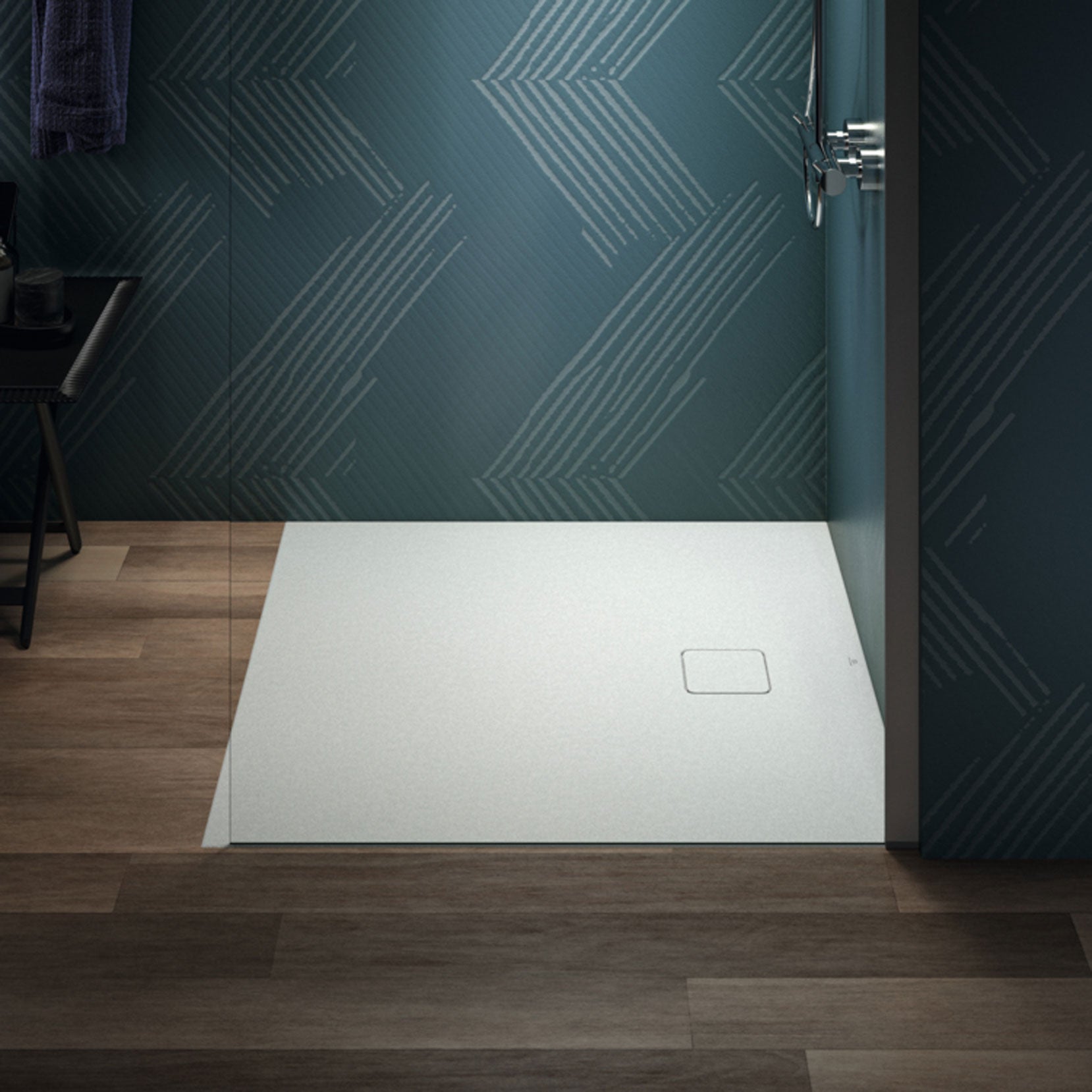 Piatto Doccia Ideal Standarad Ultra Flat Evo 180×90 cm Bianco Seta in StoneTech completo di copripiletta