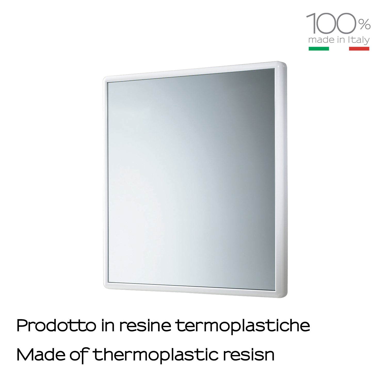 Specchio 55x60 cm modello Junior di Gedy con cornice in resine termoplastiche - Bianco by CeramicStore | Lo specialista del tuo bagno