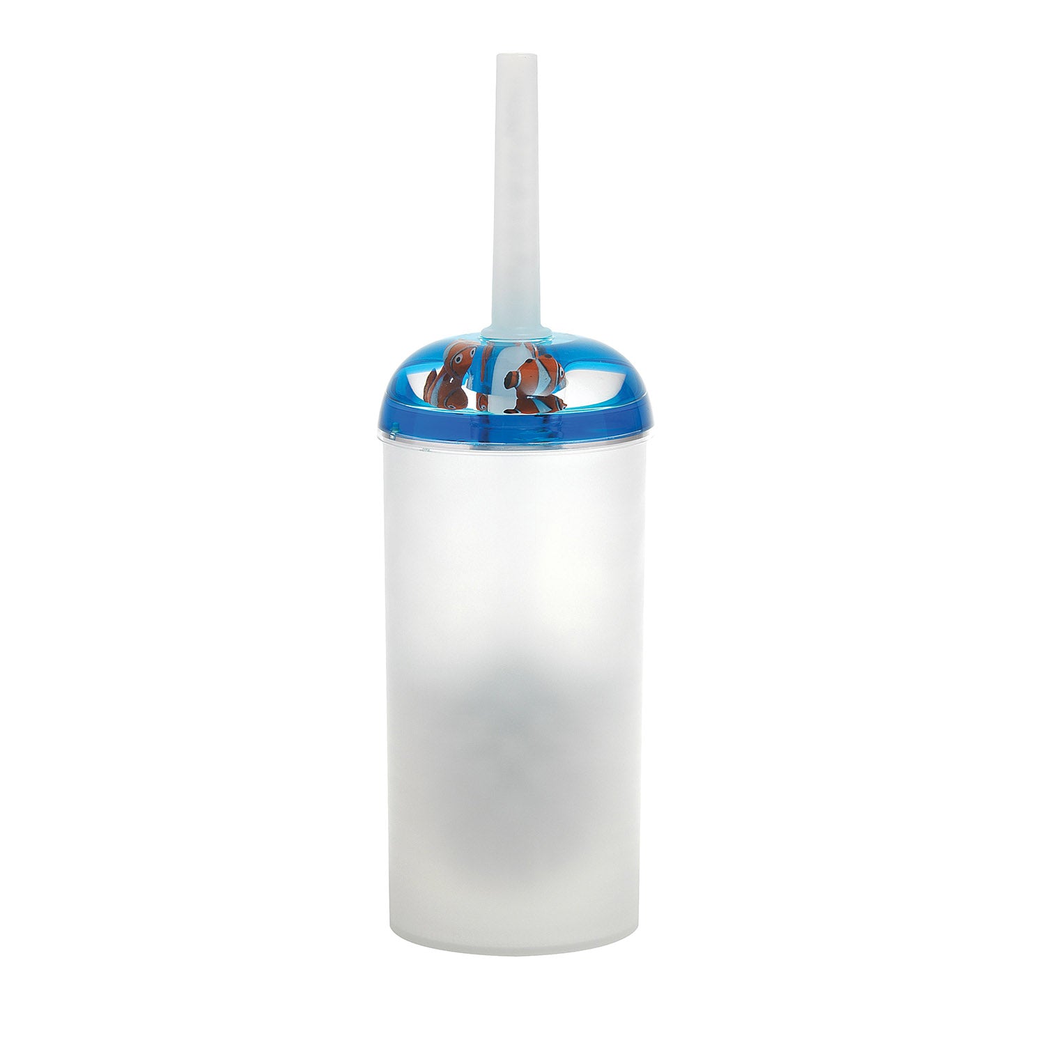 Scopino da appoggio con ciuffo in setole Gedy serie Pyxis - Bianco/Blu by CeramicStore | Lo specialista del tuo bagno
