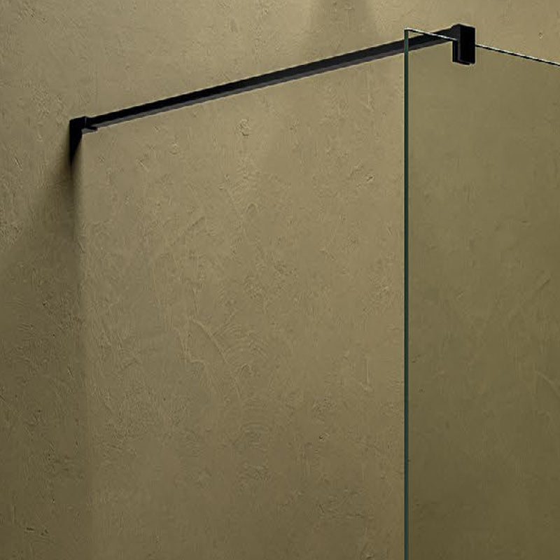 Parete walk-in Perla 100 cm in alluminio verniciato nero e cristallo trasparente 8 mm Anticalcare