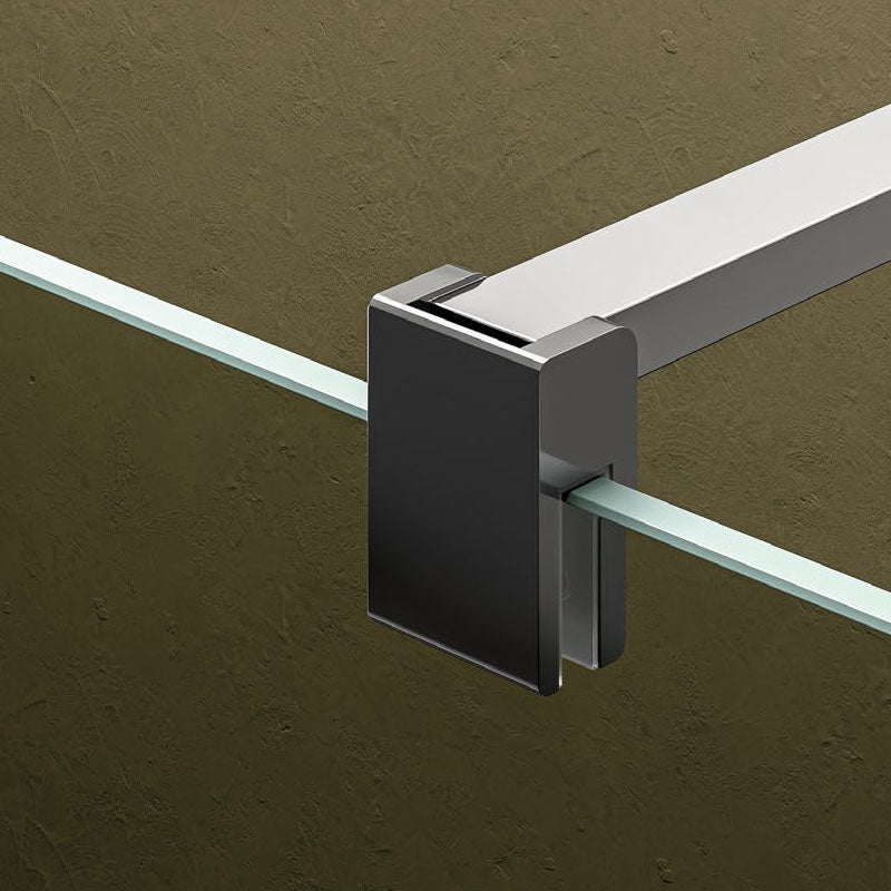 Parete walk-in Perla 90 cm in alluminio brillantato e cristallo trasparente 8 mm Anticalcare