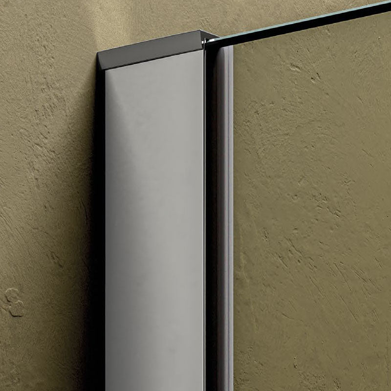 Parete walk-in Perla 90 cm in alluminio brillantato e cristallo trasparente 8 mm Anticalcare