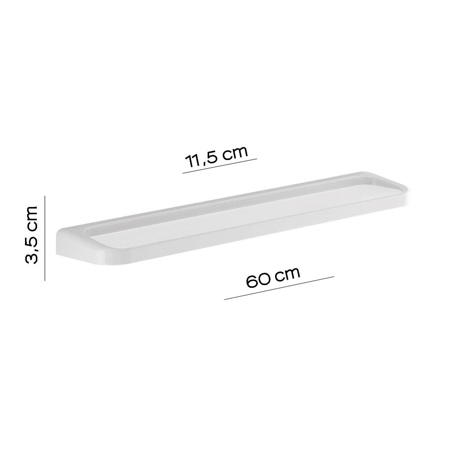 Mensola 60 cm a parete di Gedy serie Darios - Bianco