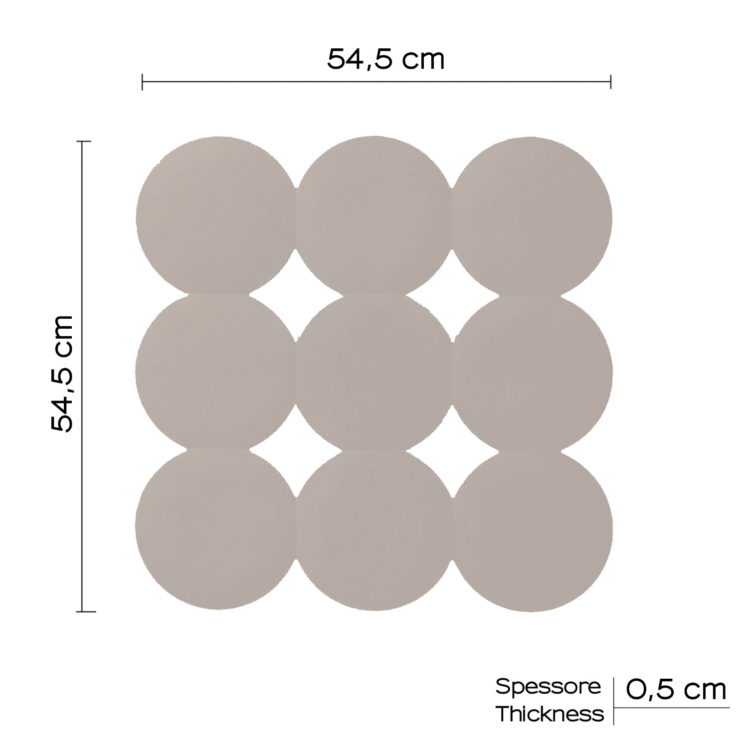 Tappeto antiscivolo doccia Giotto di Gedy 55x55 cm - Tortora chiaro by CeramicStore | Lo specialista del tuo bagno