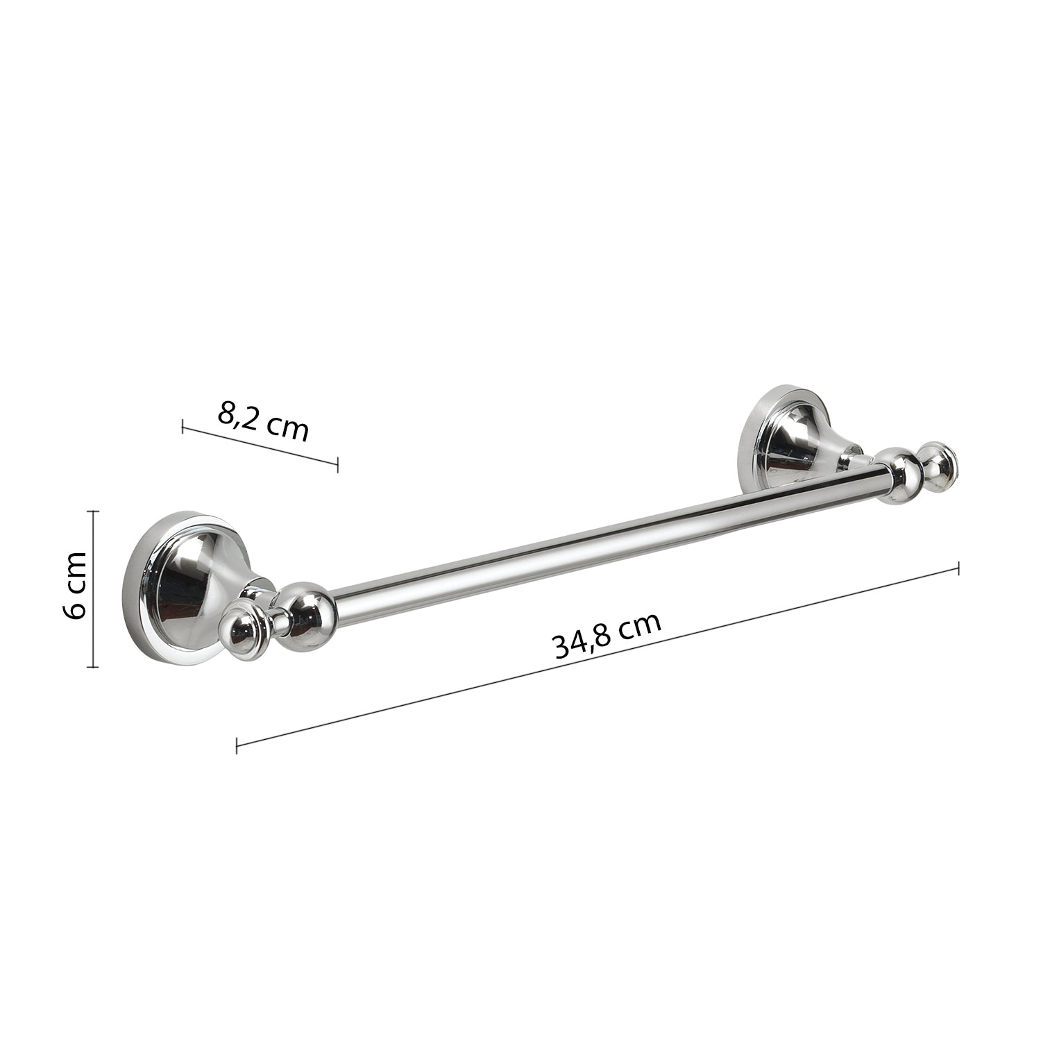 Porta asciugamani 30 cm a parete Nevis di Gedy - Cromato by CeramicStore | Lo specialista del tuo bagno