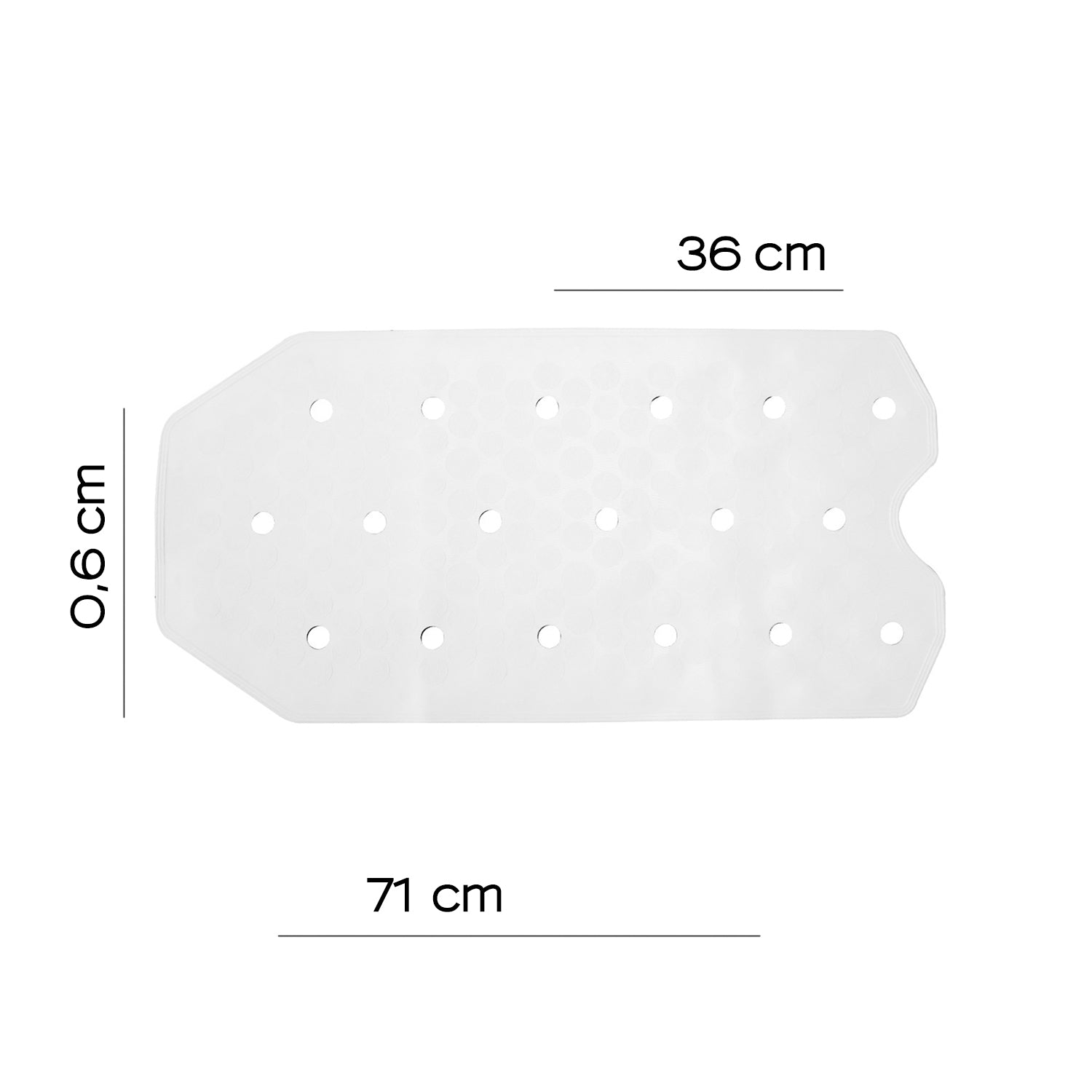 Tappeto antiscivolo vasca 72x36 cm in gomma di Gedy - Bianco by CeramicStore | Lo specialista del tuo bagno