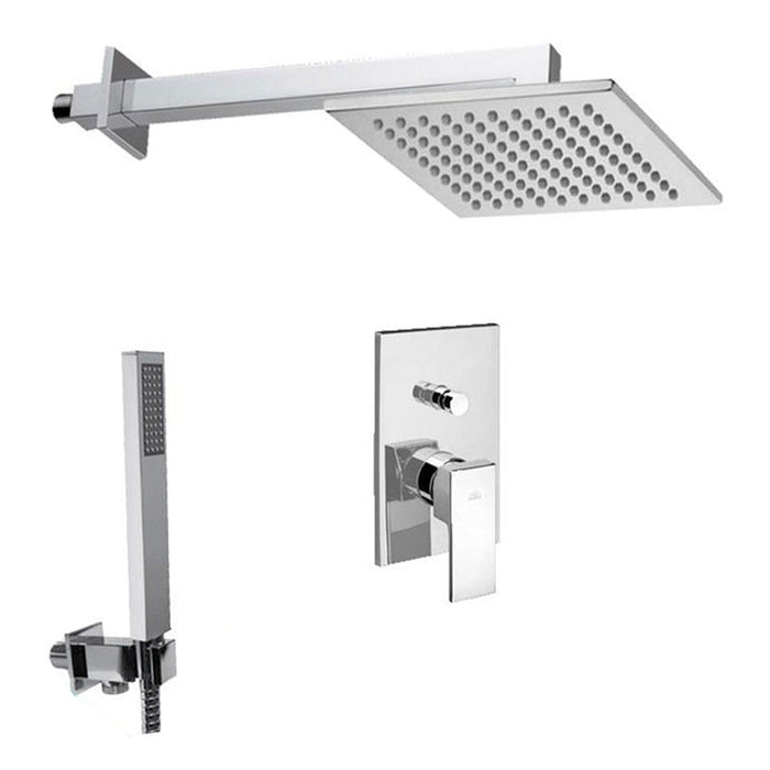 Set doccia Paffoni Level – miscelatore a incasso con deviatore, soffione e doccetta