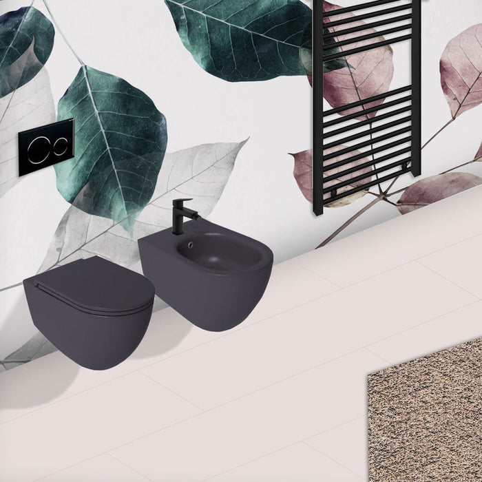 Sanitari sospesi Rimless BathCore Infinity – Antracite Opaco con copriwater Soft Close