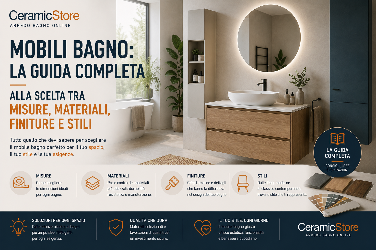 Mobili bagno: la guida completa alla scelta tra misure, materiali, finiture e stili