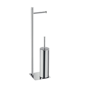 Piantana da bagno Gedy serie Trilly – portarotolo e scopino in acciaio inox cromato