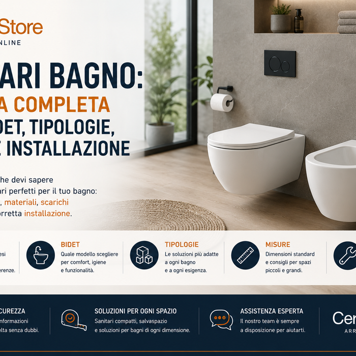 Sanitari bagno: la guida completa a WC, bidet, tipologie, misure e installazione