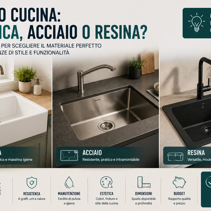 Lavello cucina: ceramica, acciaio o resina?