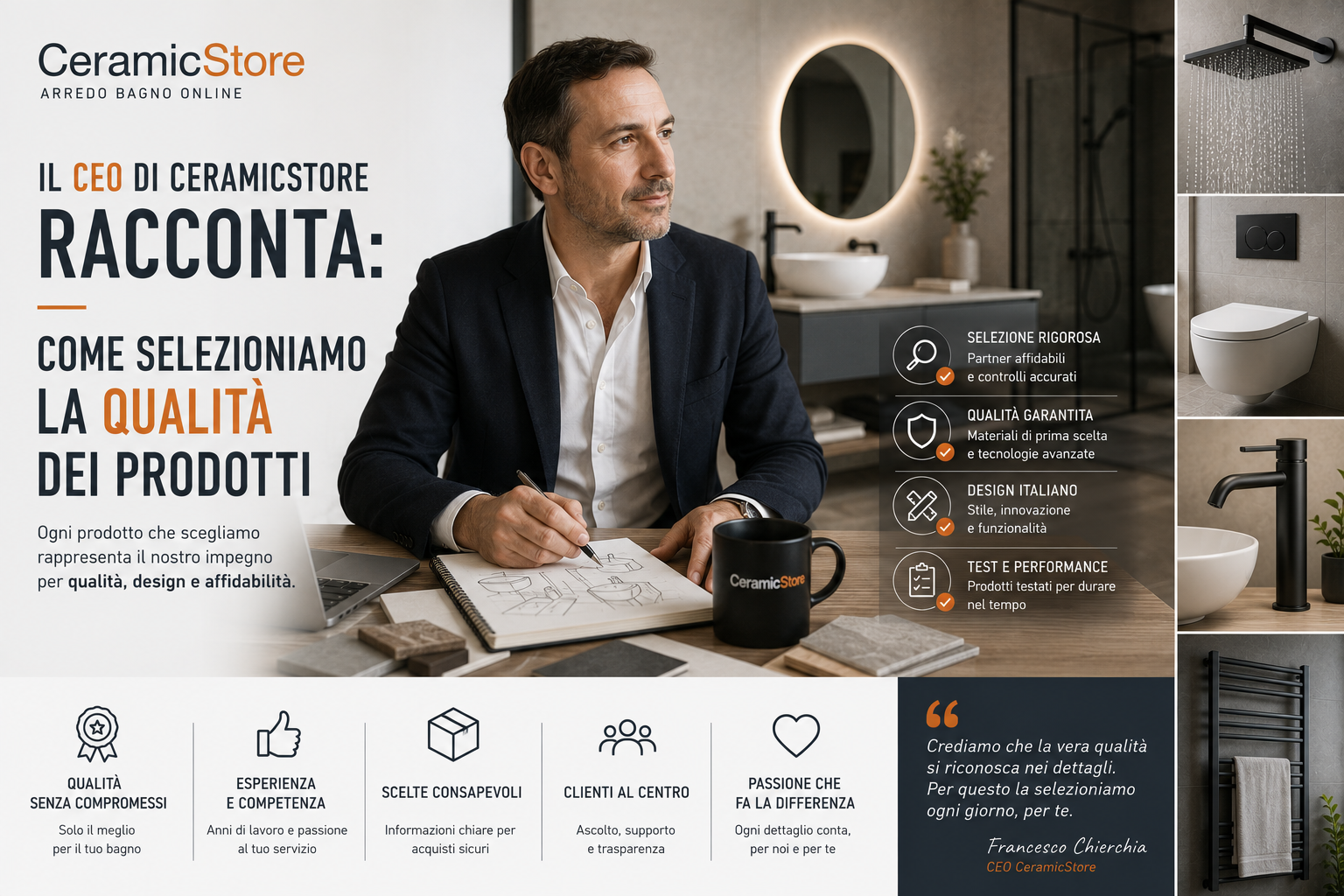 Il CEO di CeramicStore racconta: come selezioniamo la qualità dei prodotti