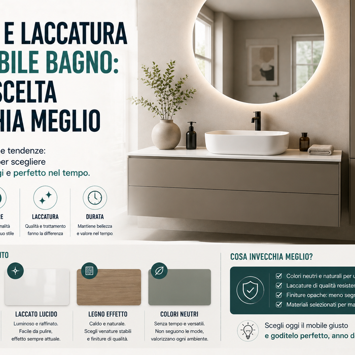 Colore e laccatura del mobile bagno: quale scelta invecchia meglio