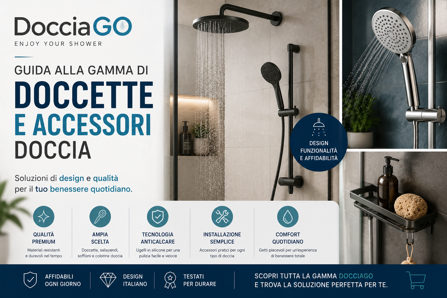 DocciaGO: guida alla gamma di doccette e accessori doccia