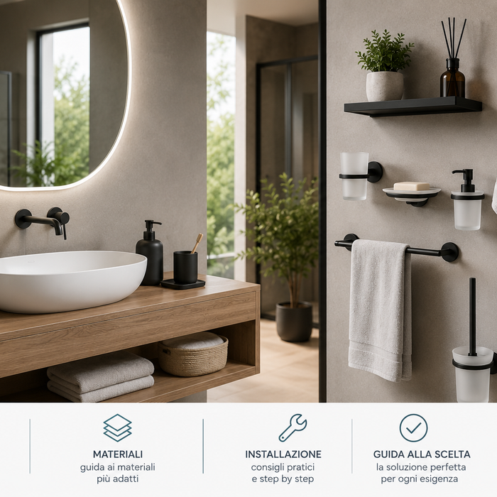Accessori bagno: la guida completa a tipologie, materiali e installazione