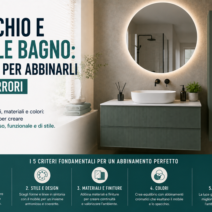 Specchio e mobile bagno: i criteri per abbinarli senza errori