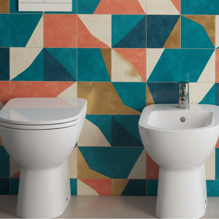 Sanitari a terra Dolomite Gemma 2 – WC e bidet distanziati con sedile SoftClose