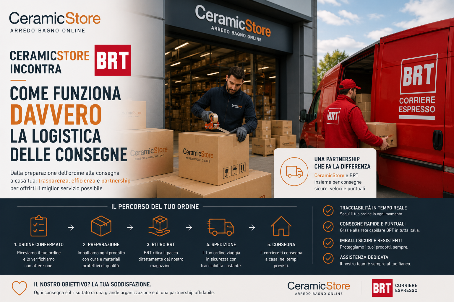 CeramicStore incontra BRT: come funziona davvero la logistica delle consegne