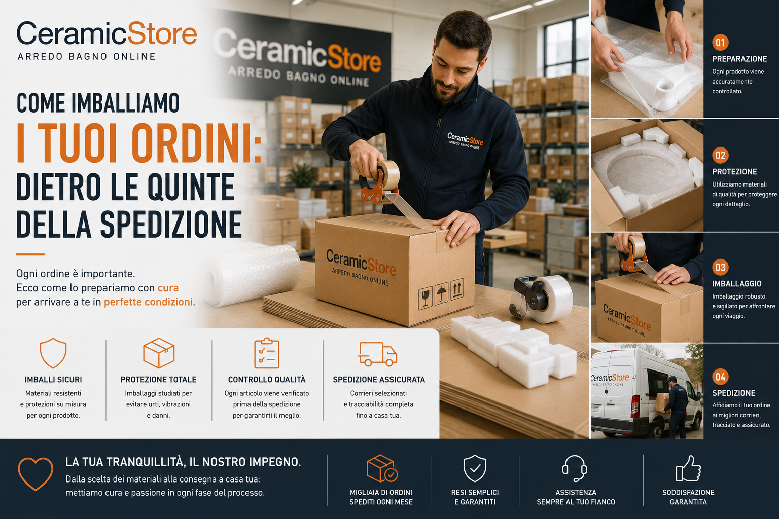 Come imballiamo i tuoi ordini: dietro le quinte della spedizione