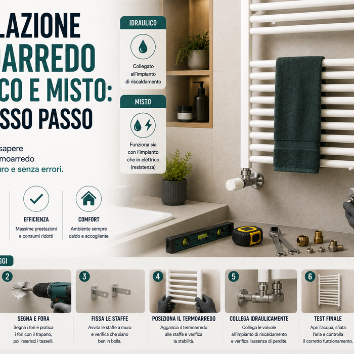 Installazione termoarredo idraulico e misto: guida passo passo